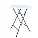 Folding cocktail bistro table HOTELUM 80 LIGHT, Ø 80 cm, white