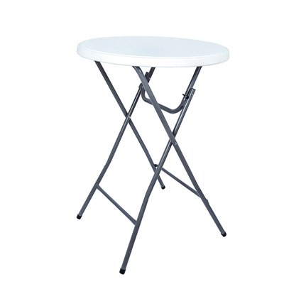 Folding cocktail bistro table HOTELUM 80 LIGHT, Ø 80 cm, white