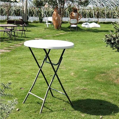 Masa pliantă pentru bistro, modelul HOTELUM 80 LIGHT, Ø 80 cm, alb