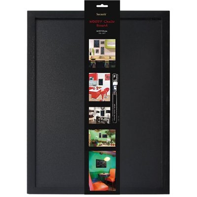 Wall-mounted writing board WOODY with marker, 40x60 cm, black