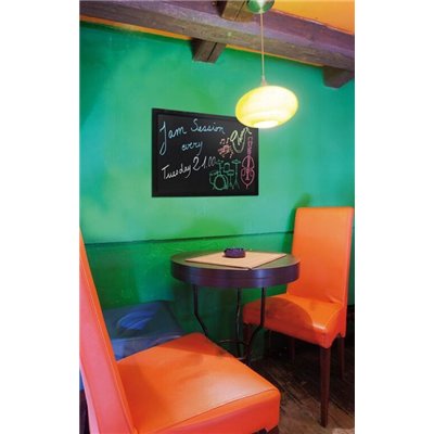 Wall-mounted writing board WOODY with marker, 40x60 cm, black