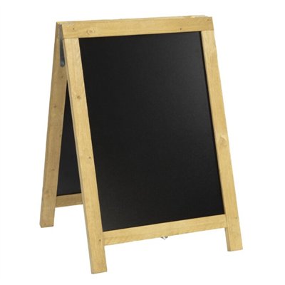 Rustic stand-up menu board SANDWICH 85 x 55 cm, natural color