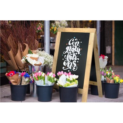 Rustic stand-up menu board SANDWICH 85 x 55 cm, natural color