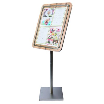 Hardwood board with stainless steel edge, 57x75 cm, Oak