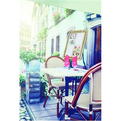 Hardwood board with stainless steel edge, 57x75 cm, Oak