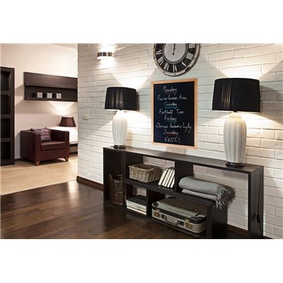 Wall-mounted writing board WOODY with marker, 60 x 80 cm, teak