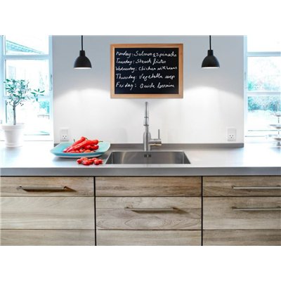 Wall-mounted writing board WOODY with marker, 60 x 80 cm, teak