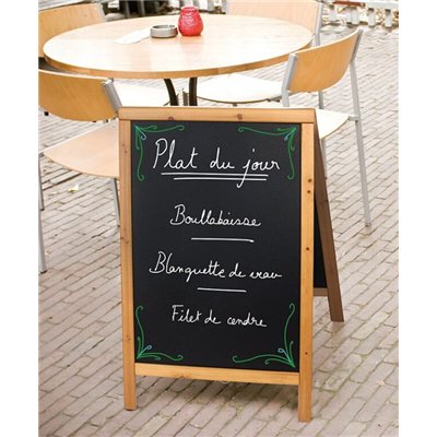 WOODY SANDWICH stand-up menu board 85 x 55 cm, teak