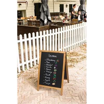 WOODY SANDWICH stand-up menu board 85 x 55 cm, teak