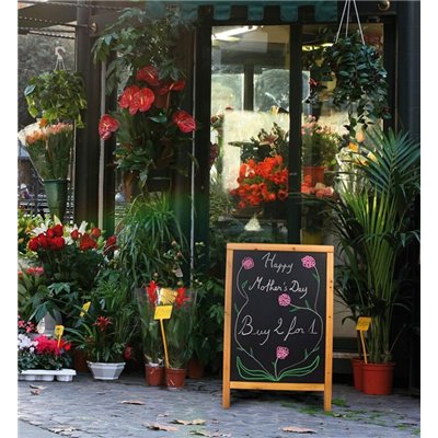 WOODY SANDWICH stand-up menu board 85 x 55 cm, teak