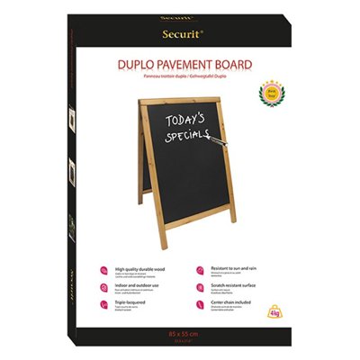 WOODY SANDWICH stand-up menu board 85 x 55 cm, teak