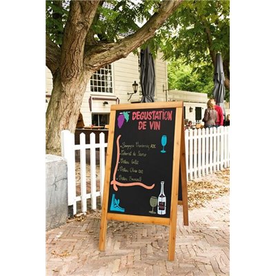 WOODY SANDWICH stand-up menu board 125 x 70 cm, teak