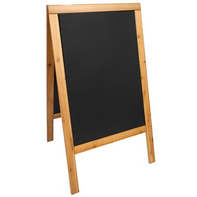 WOODY SANDWICH stand-up menu board 125 x 70 cm, teak