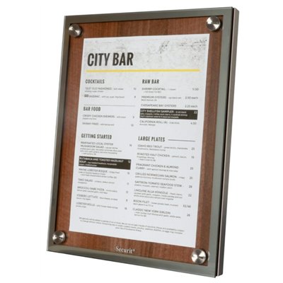 Hardwood board with stainless steel edge, A4, Walnut