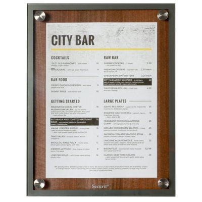 Hardwood board with stainless steel edge, A4, Walnut