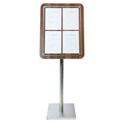 Hardwood board with stainless steel edge, 57 x 75 cm, Walnut