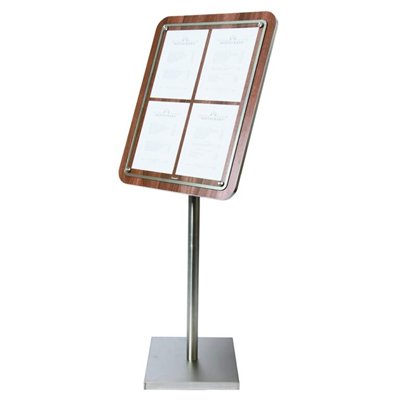 Hardwood board with stainless steel edge, 57 x 75 cm, Walnut