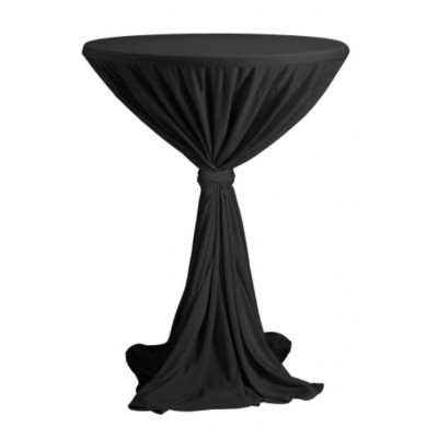 Sidney - cocktail table cloth ∅ 70 cm with ribbon, Black