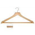 BASIC wooden hanger with anti-slip bar, hook, light wood (Sale is possible only in quantities of 5 pieces)