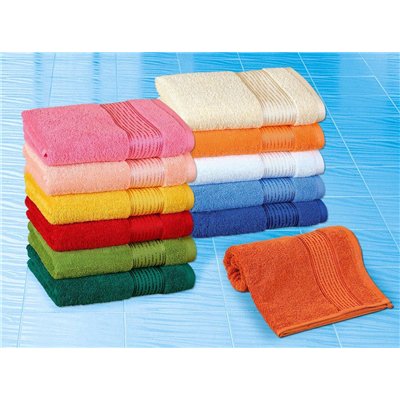 Terry towel 50 × 100 cm, stripe, 450 g/m², light salmon