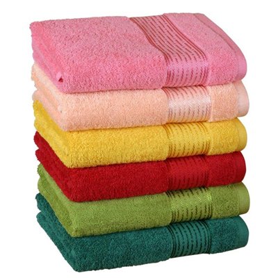 Terry towel 50x100 cm stripe 450g red