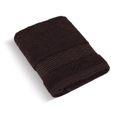 Terry towel 50x100 cm stripe 450g dark brown