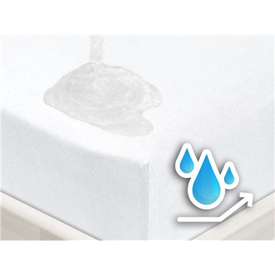 JERSEY fitted sheet with elastic, white, 90 x 220 cm