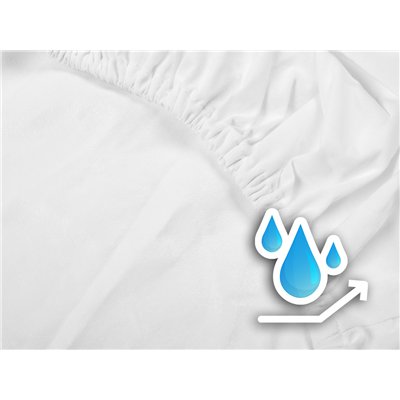 JERSEY fitted sheet with elastic, white, 120 x 200 cm