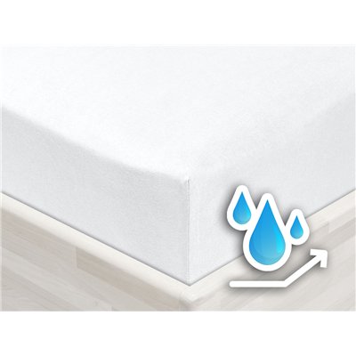 JERSEY fitted sheet with elastic, white, 160 x 200 cm