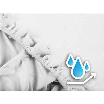 Waterproof terry cloth fitted sheet with elastic band, white, 120 x 200 cm