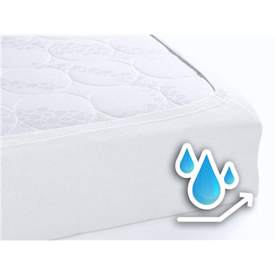 Waterproof terry cloth sheet with elastic band, white, 140 x 200 cm