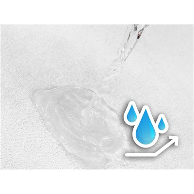 Waterproof terry cloth sheet with elastic band, white, 140 x 200 cm