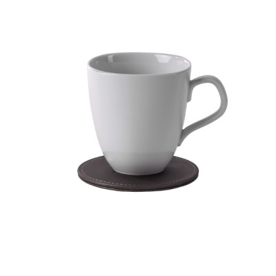 Leather cup/glass coaster 100 x 5 mm The Londoner Tradition, brownish gray (Sale is possible only in quantities of 10 pieces)