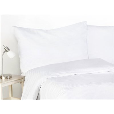 Damask bedding White - stripes 4 mm (1x duvet cover 240 x 220 cm + 1x pillowcase 70 x 90 cm)