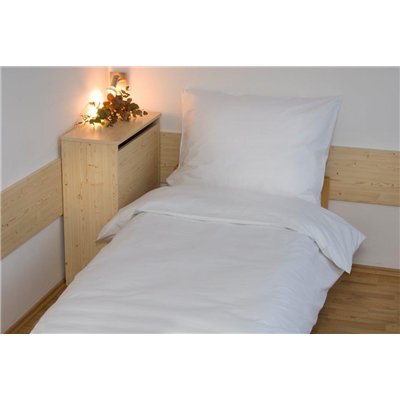 Cotton bedding UNI 140x200, 70x90 cm White, hotel closure
