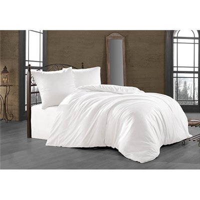 French Satin Bed Linen 240x200, 70x90 cm White, zipper closure