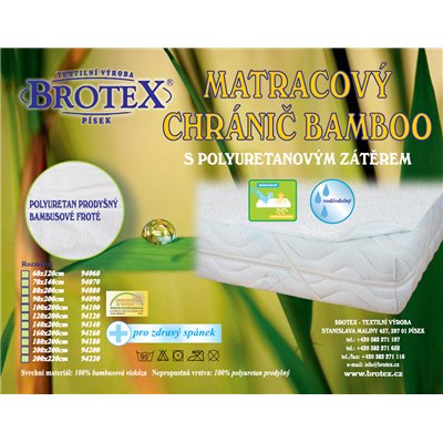Bamboo impermeable mattress protector, 180x200 cm