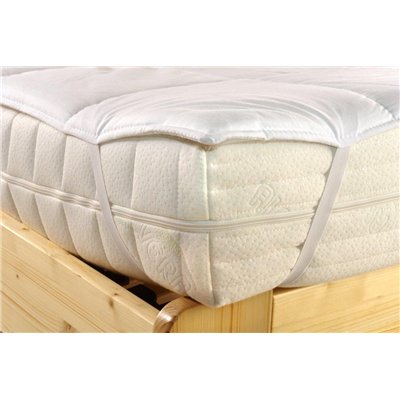 Protecție saltea Luxus plus cusută cu umplutură din fibre tubulare 200x220 cm