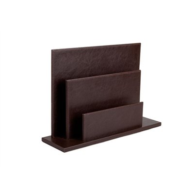 Leather brochure holder, brown