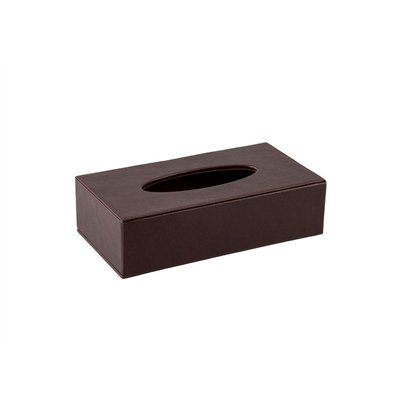 Leather tissue holder, brown