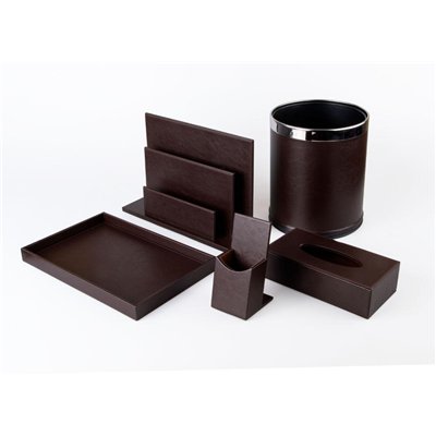Leather tissue holder, brown
