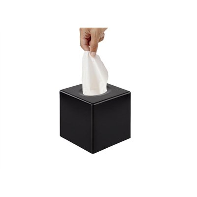 Black cubic tissue dispenser