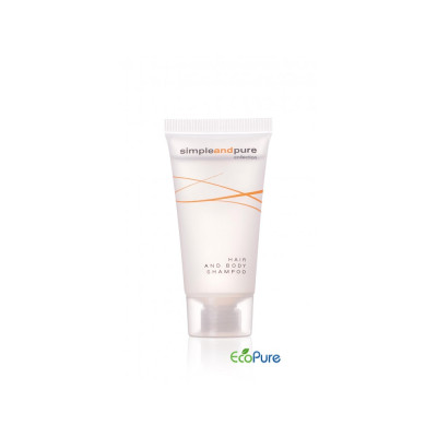 Shampoo for hair and body in a tube, 20 ml, Simple and Pure (Sale is possible only in quantities of 50 pieces)